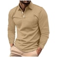 thumbnail image 1 of Annhoo Golf Shirts for Men Collared with Button Solid Color Long Sleeve Lightweight Tops Athletic Clothes, 1 of 6