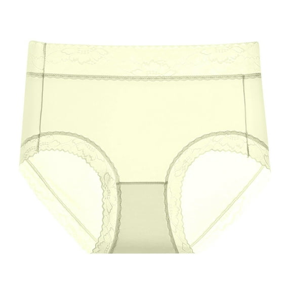 Annhoo High Waist Womens Briefs Ice Silk No Show Underpants Breathable Comfy Slim Panties Soft Seamless Underwear