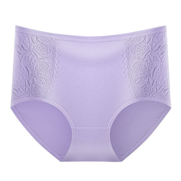 Annhoo High Waisted Womens Underwear Cotton No Show Soft Elastic Underpants Comfy Ladies Safety Panties Briefs