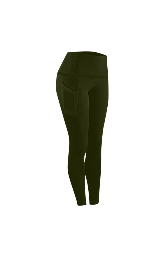 High Waisted Yoga Leggings Plus Size Butt Lifting Compression Pants Workout Running Pants with Pockets