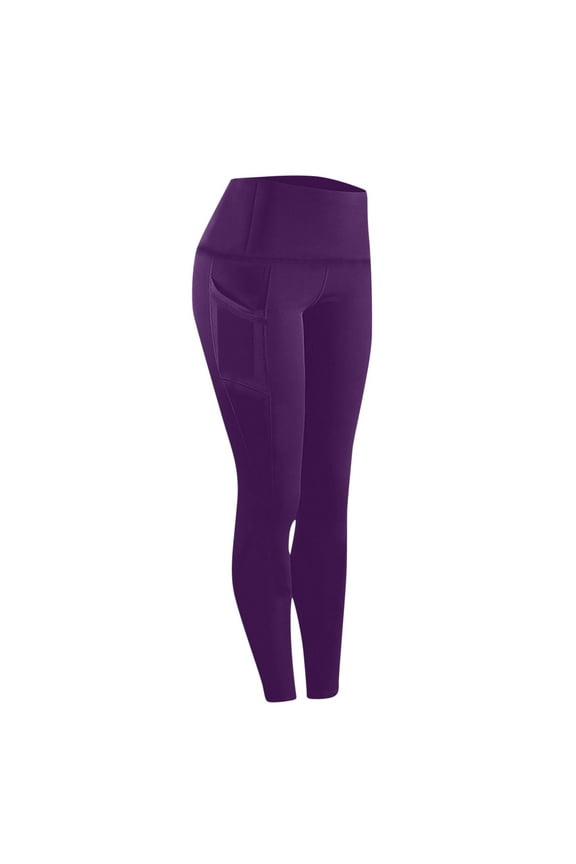 High Waisted Yoga Leggings Plus Size Butt Lifting Compression Pants Workout Running Pants with Pockets
