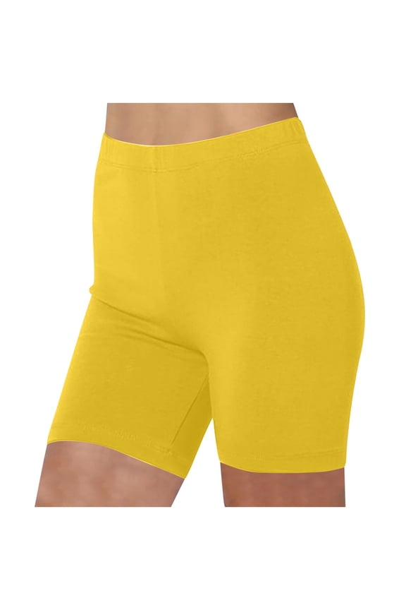High Waisted Yoga Leggings Summer Basic Solid Compression Biker Shorts Summer Plus Size Athletic Workout Shorts