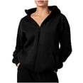 thumbnail image 1 of Annhoo Hoodies Jacket for Women Long Sleeve Full Zip Hooded Casual Sweatshirts Loose Thermal Running Gym Workout Coats with Pockets, 1 of 8