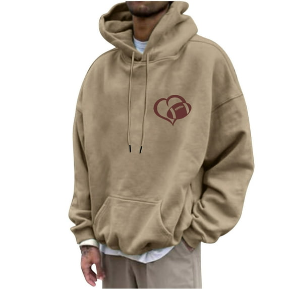 Annhoo Hoodies for Men Plus Size Baseball Printed Long Sleeve Drawstring Pullover Workout Casual Loose Comfy Sweatshirts Tops