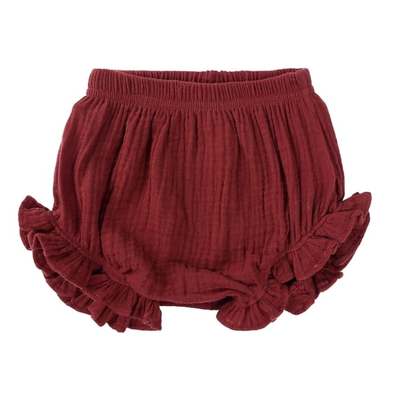 Annhoo Infant Baby Girls Shorts Ruffle Elastic Waist Solid Bottom Shorts Summer Newborn Diaper Cover Clothes