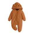 thumbnail image 1 of Annhoo Infant Girls Boys Hooded Jumpsuits Winter Fleece Zip Up Long Sleeve Rompers with Cute Ears Newborn Homewear, 1 of 9