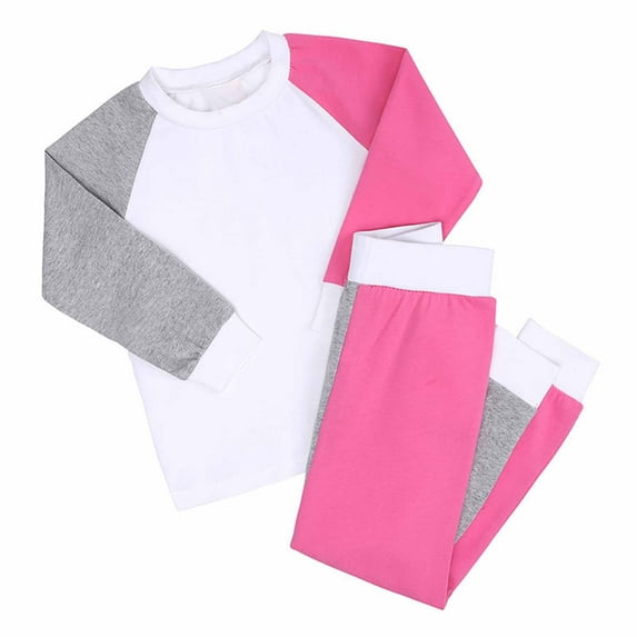 Annhoo Kids Boys Girls Outfits Trendy Color Block Sets Long Sleeve Crewneck Tops with Pants Toddler Loungewear