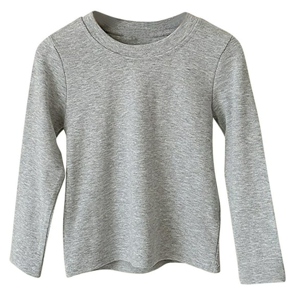 Annhoo Kids Fall Clothes Toddler Boys Girls Comfy Long Sleeve Crewneck Undershirts Soft Cotton T Shirts