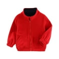 thumbnail image 1 of Annhoo Kids Plush Coats Fall Winter Long Sleeve Zipper up Thickened Sweatshirt Boys Girls Casual Jackets with Pockets, 1 of 3