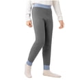 thumbnail image 1 of Annhoo Kids Thermal Leggings Narrow Cuff Hem Stretch Fabric Wide Elastic Waist Soft Basic Layering Bottoms, 1 of 6