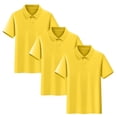 thumbnail image 1 of Annhoo Kids Uniform Shirts 3 Pack Formal Short Sleeve Button Decor Collared Neck Casual Blouse for School, 1 of 9