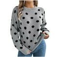 thumbnail image 1 of Annhoo Knit Sweaters for Women Trendy Polka Dots Crewneck Pullover Shirts Fall Winter Casual Long Sleeve Tops, 1 of 7