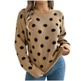 thumbnail image 1 of Annhoo Knit Sweaters for Women Trendy Polka Dots Crewneck Pullover Shirts Fall Winter Casual Long Sleeve Tops, 1 of 7