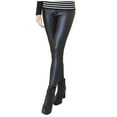thumbnail image 1 of Annhoo Leather Leggings for Women Winter Warm Fleece Lined Pants Plus Size Elastic Waisted Stretchy Trousers, 1 of 8