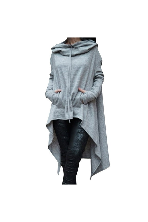 Long Hoodies for Women Plus Size Irregular Hem Long Sleeve Sweatshirt Fall Casual Vacation Tops