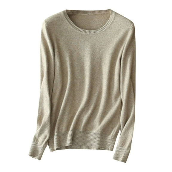 Annhoo Long Sleeve Shirts for Women Fall Winter Round Neck Knit Base Layer Tops Plus Size Comfy Soft Undershirts