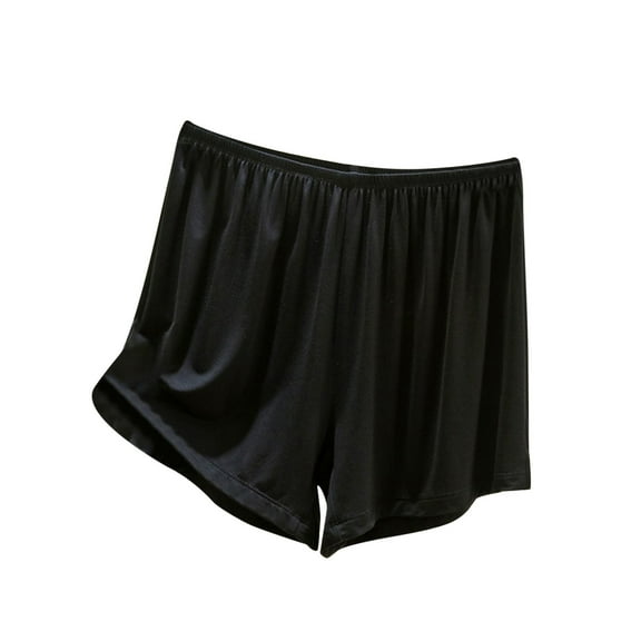 Annhoo Lounge Shorts for Women Elastic Waist Summer Loose Shorts Solid Color Cozy Loungewear Sleepwear Shorts