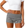thumbnail image 1 of Annhoo Fold over Shorts for Women Trendy Striped Slim Yoga Gym Mini Clothes Casual Loungewear Athletic Pants, 1 of 5