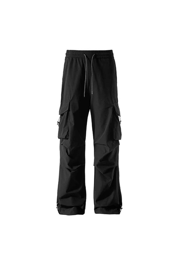 Man's Casual Pants Loose Outdoor Windproof Quick Dry Work Pant Sun Protection Drawstring Pockets Trendy Cargo Pants