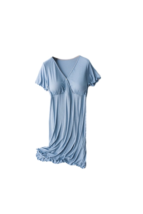Maternity Nursing Dress Thin Short Sleeve Nightgown Sleepwear Breastfeeding Comfy Pregnancy Casual Dresses for Women