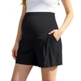 thumbnail image 1 of Annhoo Women's Full Belly Maternity Shorts Stretch Waist Pockets Soft Pregnancy Shorts Casual Going Out Shorts, 1 of 9