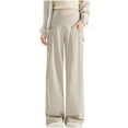 thumbnail image 1 of Annhoo Maternity Wide Leg Sweatpants Crossover Waist Over The Belly Elastic Pregnancy Yoga Pants Casual Trousers with Pockets, 1 of 8