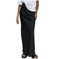 thumbnail image 1 of Annhoo Maxi Skirts for Women High Waisted Fashion Satin Long Skirt Elegant Elastic Waist Loose Vacation Skirts, 1 of 4