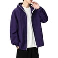 thumbnail image 1 of Annhoo Men Hooded Windbreaker Jacket Lightweight Zip Up Long Sleeve Outerwear with Pockets for Vacation Beach, 1 of 6