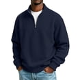 thumbnail image 1 of Annhoo Men Quarter Zip Sweatshirt Stand Collar Long Sleeve Comfy Loose Pullover Casual Vacation Going Out Tops, 1 of 9