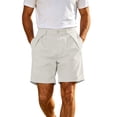 thumbnail image 1 of Annhoo Men's Cargo Shorts with Pockets Pleated Front Button Cuffed Hem Lightweight Vacation Fashion Shorts, 1 of 9