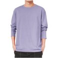 thumbnail image 1 of Annhoo Men's Casual Tops Crew Neck Long Sleeve Crew Neck T-Shirts Loose Work Sports Basic Shirts Fall Comfy Pullover, 1 of 7