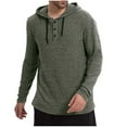 thumbnail image 1 of Annhoo Men's Hooded Sweater Drawstring Solid Color Ribbed Knit Shirts Long Sleeve Button Casual Tops Fall Winter Clothes, 1 of 6