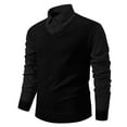 thumbnail image 1 of Annhoo Men's Knit Shirts Plus Size Patchwork Collared Long Sleeve Vintage 2 In 1 Tops Fall Casual Dressy Work Pullover, 1 of 5