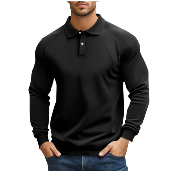 Annhoo Men's Office Blouses Casual Oversized Long Sleeve Collared Button Shirts Solid Color Business Dressy Pullover
