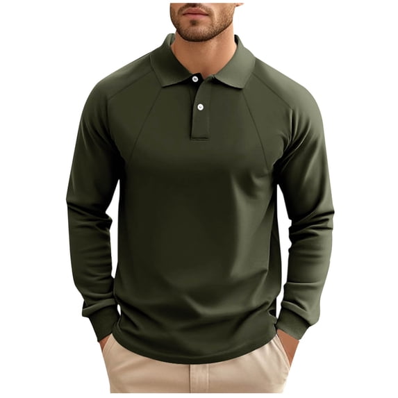 Annhoo Men's Office Blouses Casual Oversized Long Sleeve Collared Button Shirts Solid Color Business Dressy Pullover