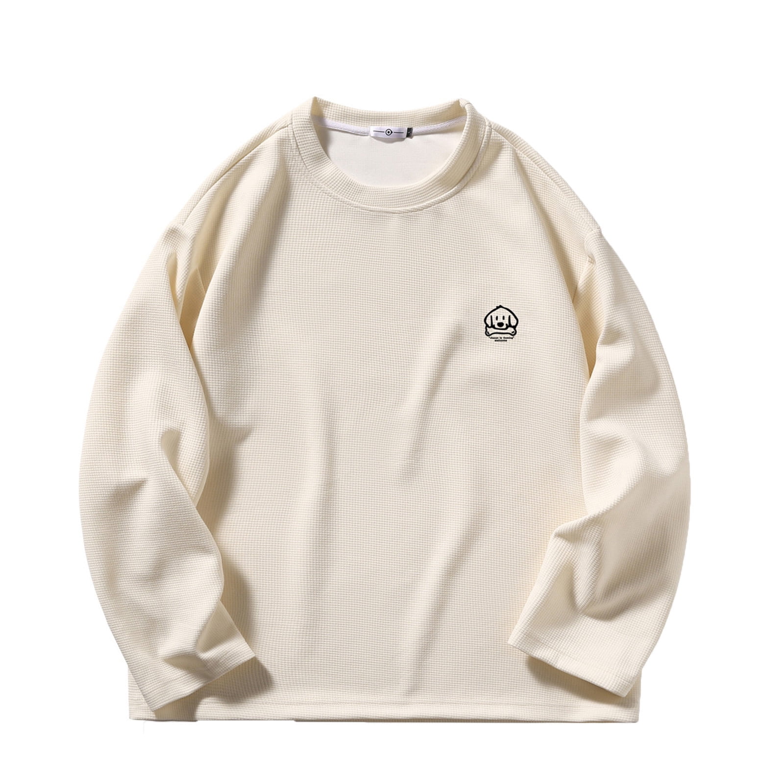 Annhoo Men's Plus Size Pullover Crew Neck Printing Long Sleeve Comfy ...