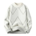 thumbnail image 1 of Annhoo Men's Pullover Sweater Color Block Printed Knit Blouse Crew Neck Long Sleeve Casual Shirts Warm Outdoor Trendy Tops, 1 of 4