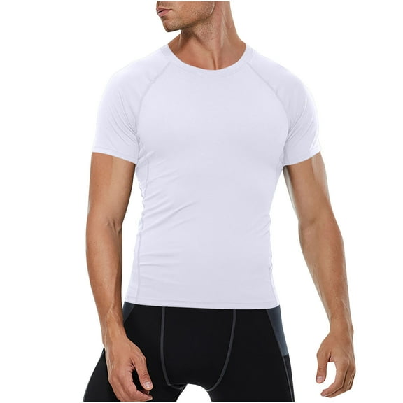 Annhoo Men's Quick Dry T-Shirts Crew Neck Short Sleeve Tops Solid Color Sport Train Running Lightweight Tunic