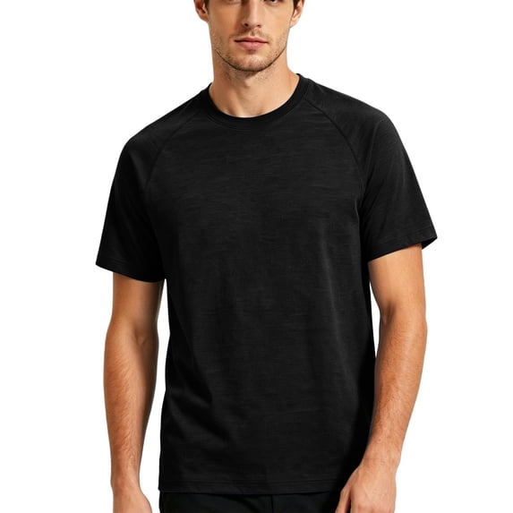 Annhoo Mens Athletic T-Shirts Lightweight Quick Dry Solid Color Crewneck Short Sleeve Tops Running Clothes