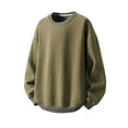 thumbnail image 1 of Annhoo Mens Big And Tall Shirts Long Sleeves Crewneck Solid Color Loose Pullover Tops Fall Winter Casual Clothes, 1 of 5