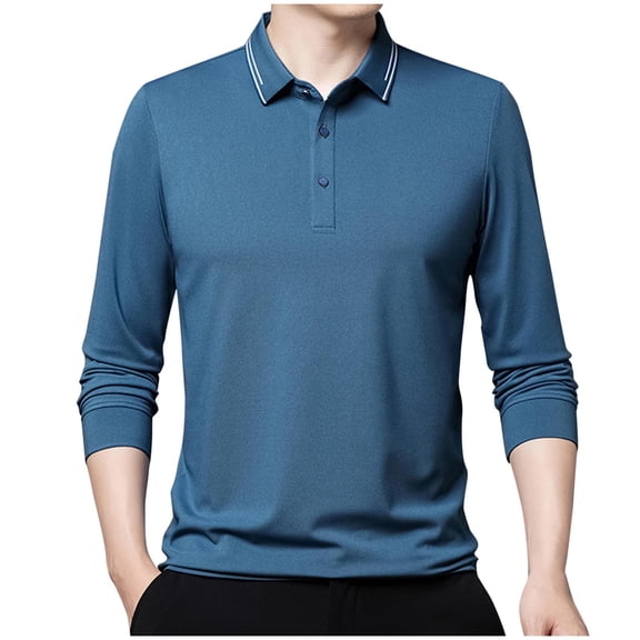 Annhoo Mens Button Tops Collared Long Sleeve Dressy Casual Shirts Blouse Work Daily Pullover Comfy Solid Color Homewear
