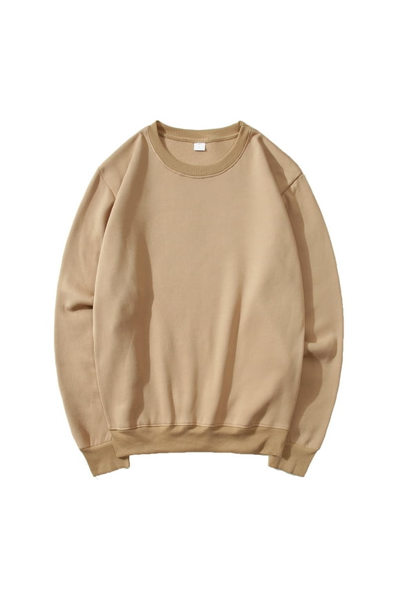 Mens Pullover Long Sleeve Crew Neck Loose Pullover Solid Color Comfy Sport Casual Tops Fall Outdoor Sweater