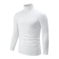 thumbnail image 1 of Annhoo Mens Spring Shirts Turtleneck Solid Color Slim Basic Long Sleeve Tops Casual Dressy Clothes, 1 of 3