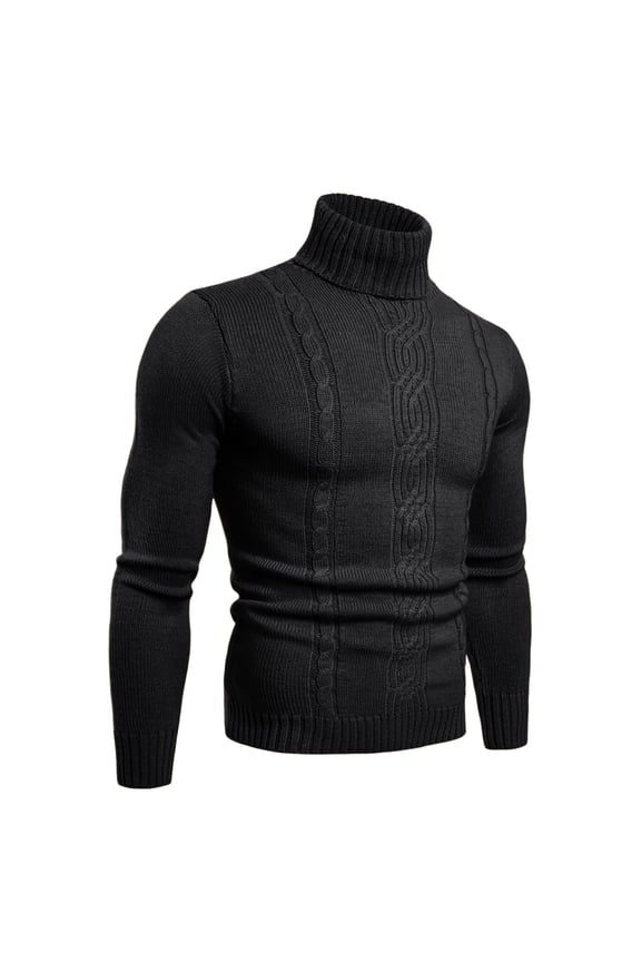 Mens Workout Sweaters High Neck Long Sleeve Knit Basic Pullover Solid Color Thermal Casual Running Gym Fall Winter Blouse