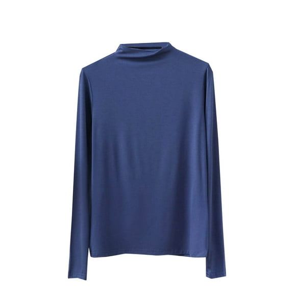 Annhoo Mock Neck Tops for Women Casual Long Sleeve Basic Undershirts Fall Winter Comfy Soft Bottoming Blouses