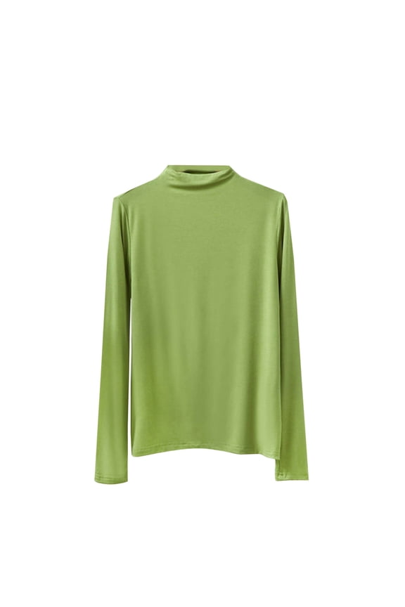 Mock Neck Tops for Women Casual Long Sleeve Basic Undershirts Fall Winter Comfy Soft Bottoming Blouses