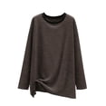thumbnail image 1 of Annhoo Oversize Tops for Women Trendy Casual Crewneck Block Color Stripe Loose Long Sleeve Shirts Loungewear Clothes, 1 of 5