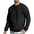 thumbnail image 1 of Annhoo Oversized Men's Sweatshirts Casual Comfy Fall Winter Pullover Solid Color Long Sleeve Loose Crew Neck Basic Tops, 1 of 8