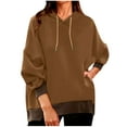 thumbnail image 1 of Annhoo Oversized Sweatshirt for Women Trendy Color Block Long Sleeve Hooded Tops Fall Outfits with Pocket, 1 of 6