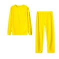 thumbnail image 1 of Annhoo Pajama Sets for Women 2 Piece Casual Long Sleeve Round Neck Sleepwear with Pants Comfy Solid Loungewear, 1 of 2